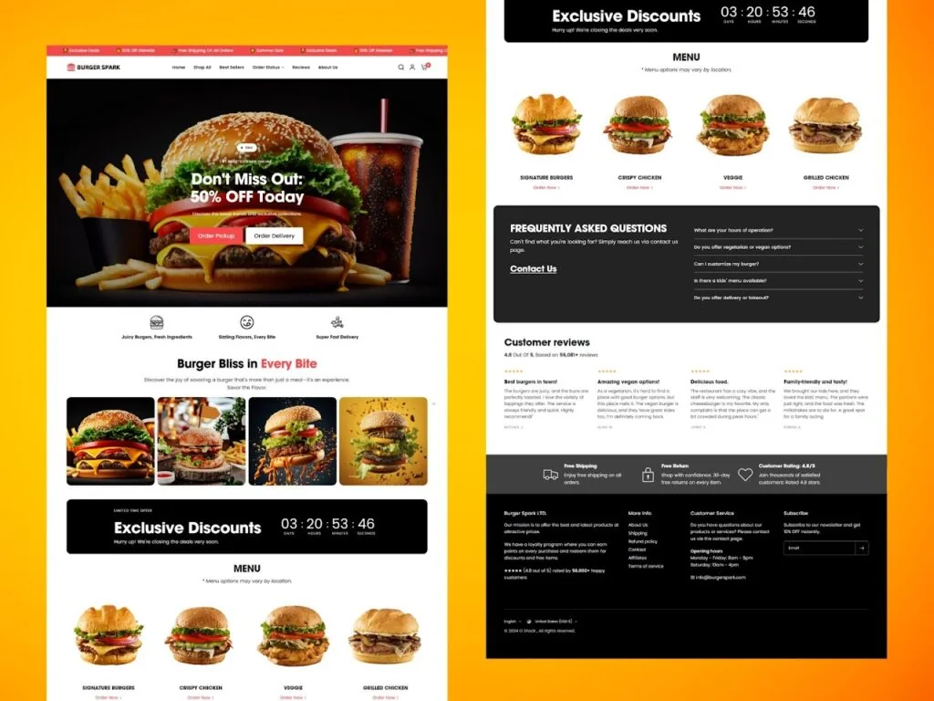 Burger restaurant store: full store design
