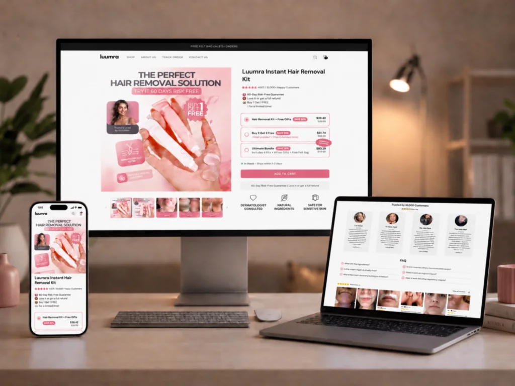Shopify product page and CRO project showcase