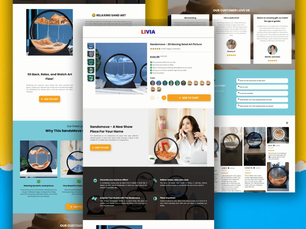High-converting product landing page