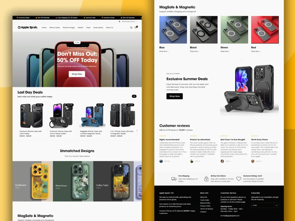 iPhone accessories store: full catalog design